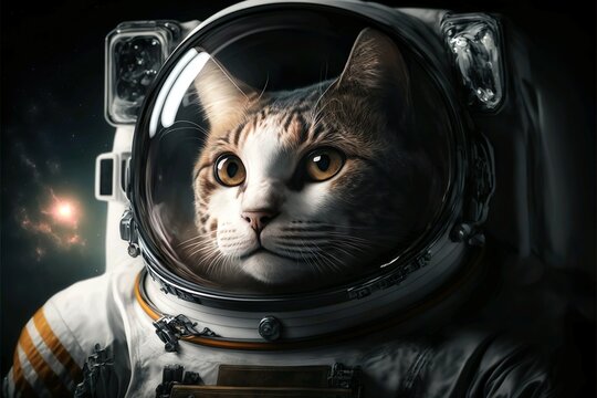cat in space suit , Generated image using Ai technology