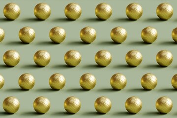 3d Gold Volley Balls seamless pattern design
