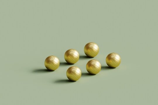 3d Gold Volley Balls seamless pattern design