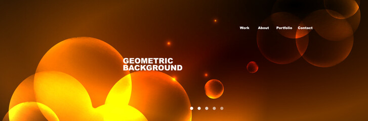 Neon glowing bubbles, circles magic energy space light concept, abstract background wallpaper design