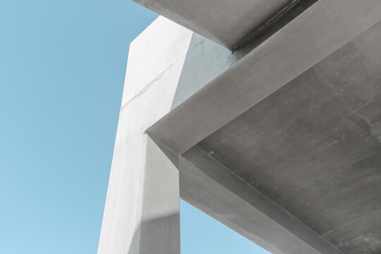  Blue sky and concrete structures.