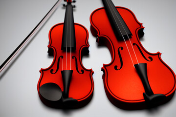 Plakat violin on white background,Generative IA