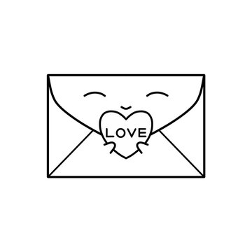 smiling envelope holding love heart clip art preview