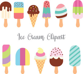 Vector ice cream. Isolated on white background. Vector graphics.