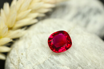 a red ruby gems on a leaf