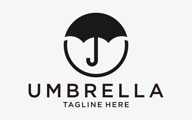 logo design umbrella simple circle template