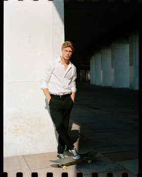 Portrait of a young guy businessman