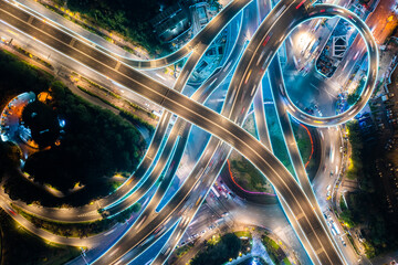 Top View of City Street Crossing