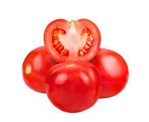 Fresh red tomato isolated on transparent png