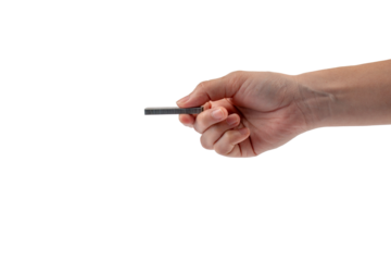 Hand and staples isolated on transparent background