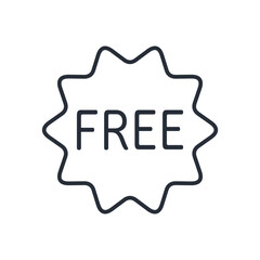 Seal free.  Vector linear icon isolated on white background.