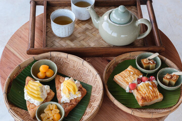 afternoon tea with bakery in the hotel