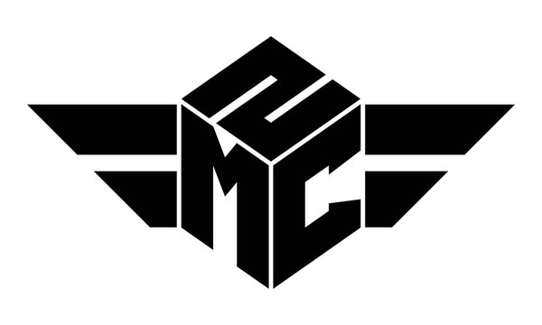 ZMC three letter gaming logo in polygon cube shape logo design vector template. wordmark logo | emblem logo | monogram logo | initial letter logo | sports logo | minimalist logo | typography logo |
