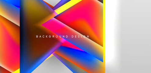 Futuristic triangle vector abstract background with colorful fluid gradients