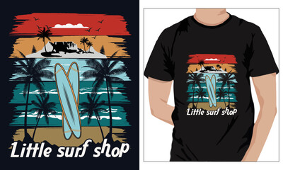 summer t-shirts Design Little Surf Shop