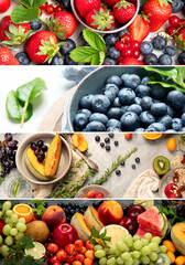 Collage made of fruit assortment.