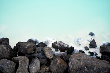 blue water and clay
