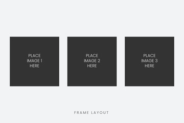 layout 3 frames mockup preview photo collage