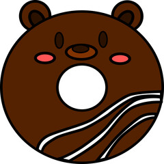 lovely bear doughnut design vector