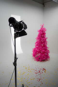 Shooting New Year's Set-Up In White Photo Studio