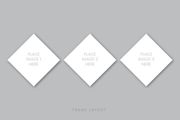 layout 3 frames mockup preview photo collage