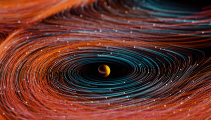 futuristic red data lines 