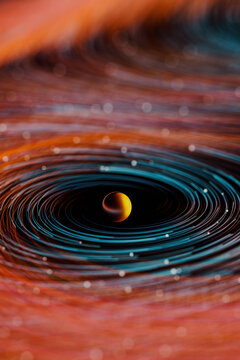 futuristic red data lines 