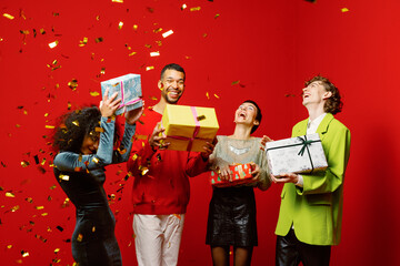 Company celebration confetti new year