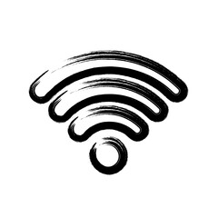 brush stroke hand drawn PNG image with transparent background business icon wifi signal bars