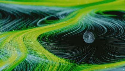 futuristic green data lines 