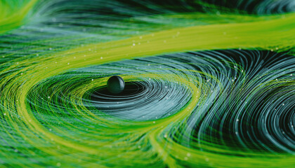 futuristic green data lines 