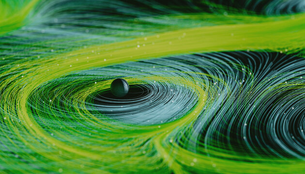 futuristic green data lines 