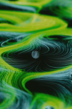 futuristic green data lines 