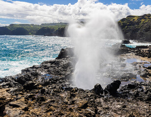 The Nakalele Blow Hole on Nakalele Point, Maui, Hawaii, USA