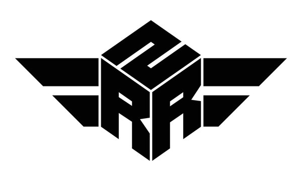 ZRR three letter gaming logo in polygon cube shape logo design vector template. wordmark logo | emblem logo | monogram logo | initial letter logo | sports logo | minimalist logo | typography logo |