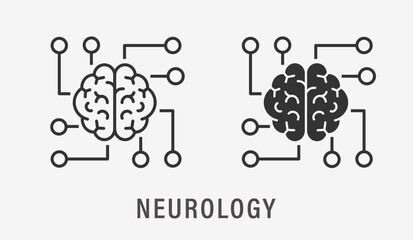 Neurology icons on white background. Vector illustration.