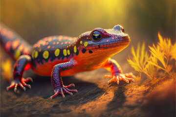 Salamander on a rock