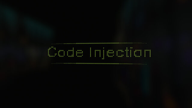 Cyber attack Code Injection vunerability in text ascii art style, ASCII text.