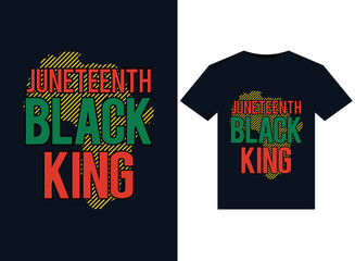 Juneteenth Black King illustrations for print-ready T-Shirts design
