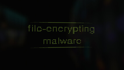 Cyber attack file-encrypting malware vunerability in text ascii art style, ASCII text.