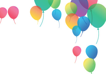 Naklejka premium Lettering Happy Birthday To You white background. Holiday decorations with balloons, pennants and confetti. Greeting card can be used for congratulation, posters and banners.