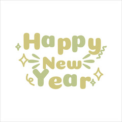 Flat Happy New Years Lettering