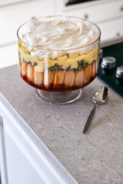 Traditional English Trifle Dessert With Ground Beef