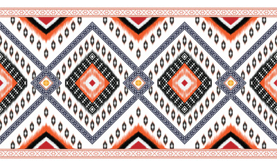 Abstract ethnic geometric flower pattern design pattern for background,fabric,wrapping,clothing,carpet,wallpaper,clothing,wrapping,batik,fabric