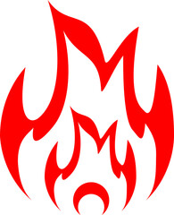 Red fire burning drawing icon PNG