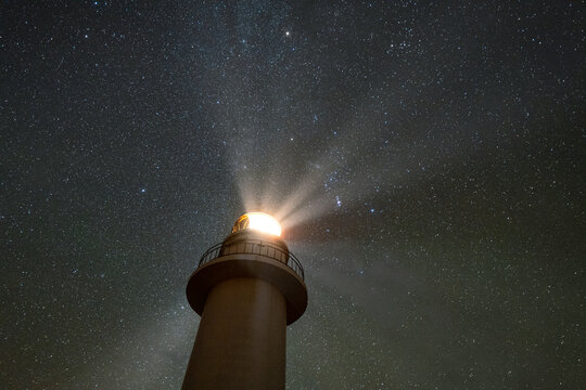 Lighthouse And Starry Skies