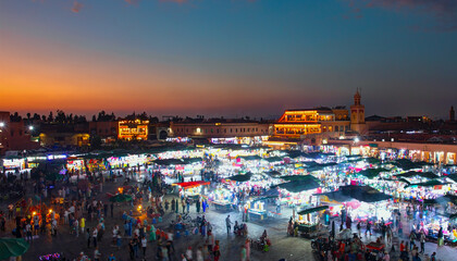 Fototapeta premium The Jema el Fna square in Marrakesh, Morocco