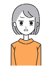 女性の表情　アイコン　嫌悪感