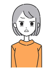 女性の表情　アイコン　嫌悪感