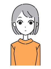 女性の表情　アイコン　目が点